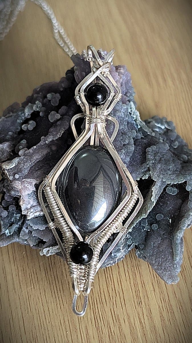Bold Hematite and Black Onyx Pendant pendant detail - view 3 of 4 by Loutan Beauty