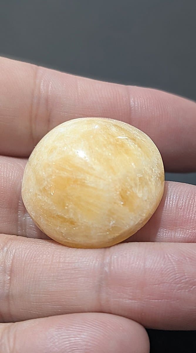 Honey Calcite Cabochon stone detail - view 4 of 6 by Loutan Beauty