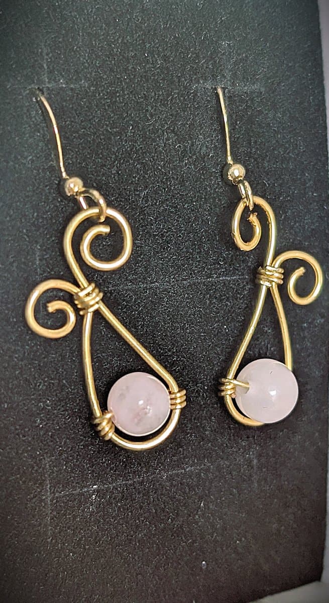 Rose Quartz Earrings earrings detail - view 2 of 2 by Loutan Beauty