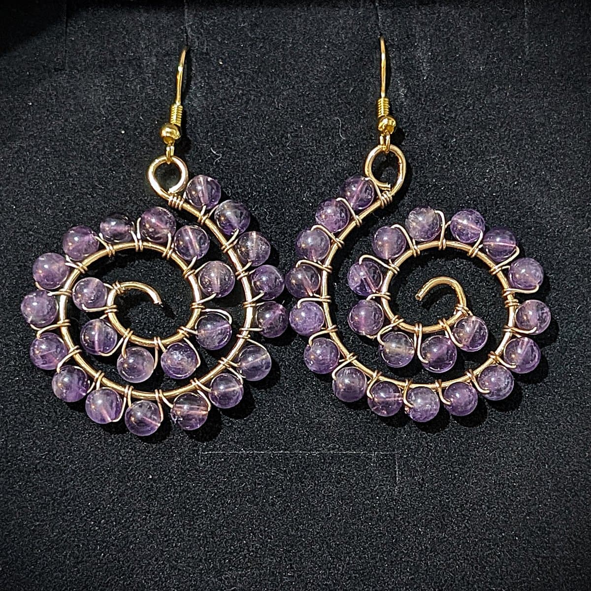 Circular Earrings - Amethyst earrings detail - view 2 of 3 by Loutan Beauty