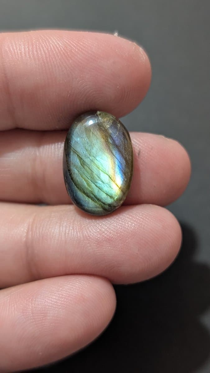 Yellow/Blue Labradorite stone detail - view 4 of 4 by Loutan Beauty