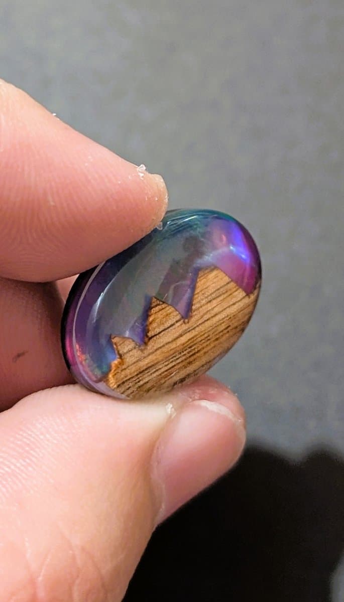 Lab Made Opal Triplet #3 stone detail - view 5 of 6 by Loutan Beauty