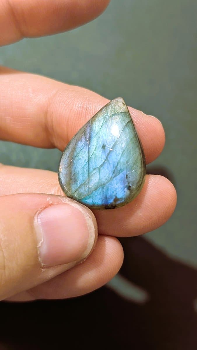 Blue/yellow Labradorite stone detail - view 2 of 2 by Loutan Beauty