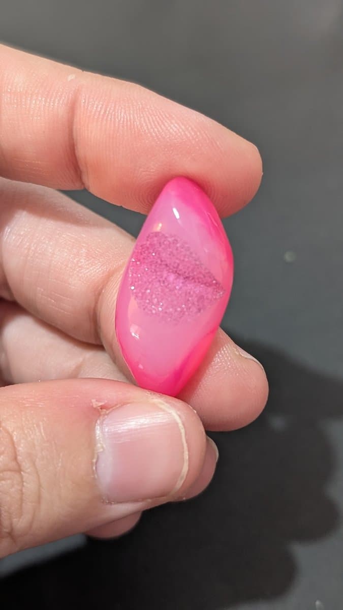 Pink Dyed Quartz Druzy Crystal Cabochon