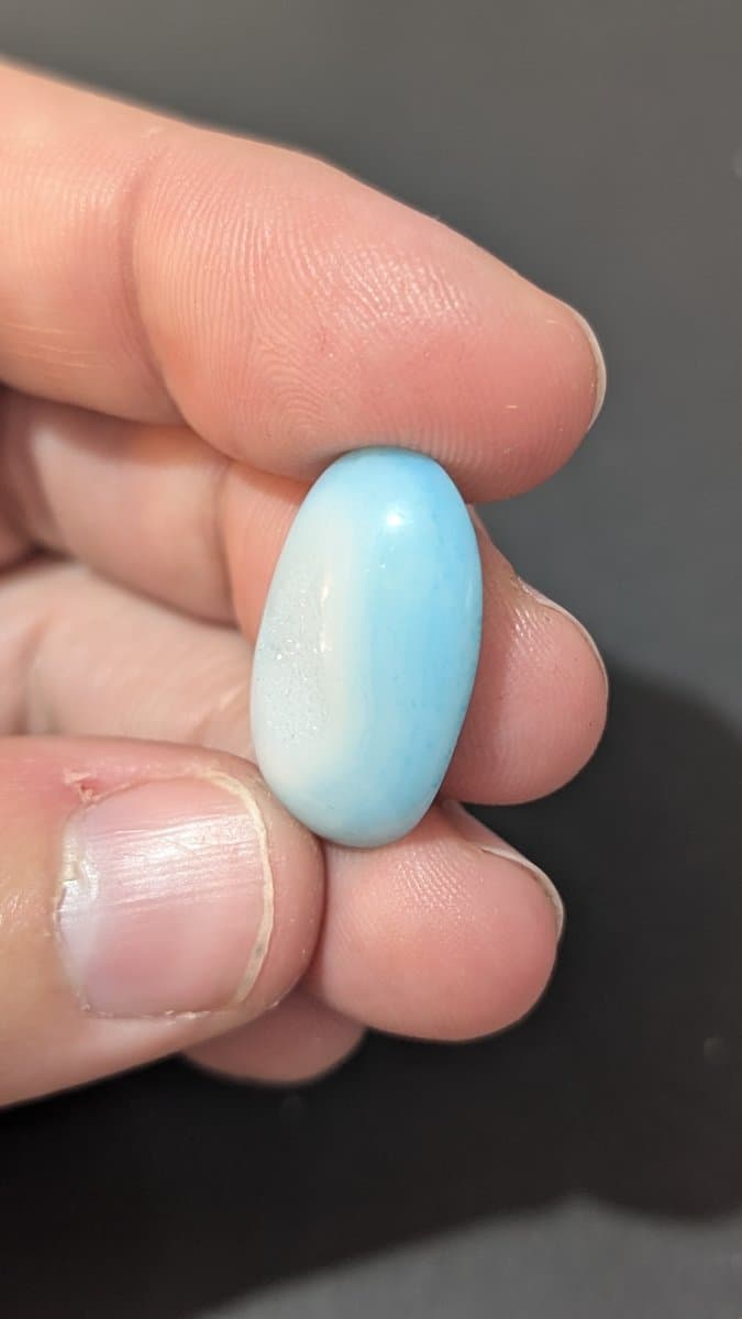 Blue Druzy Crystal Cabochon - Pastel Blue stone detail - view 2 of 3 by Loutan Beauty
