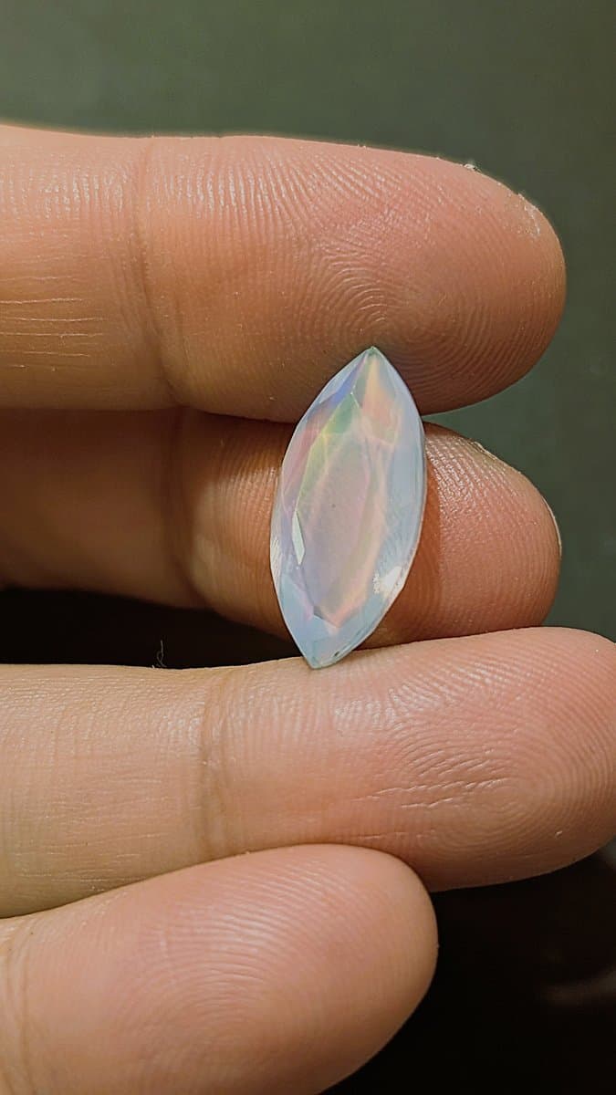 Lab Made Fire Opal - Faceted stone detail - view 3 of 5 by Loutan Beauty