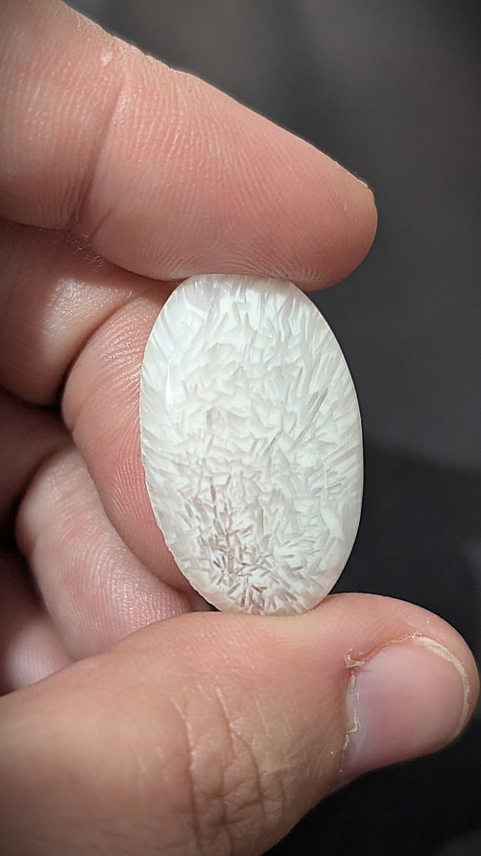 White Scolecite stone detail - view 3 of 3 by Loutan Beauty