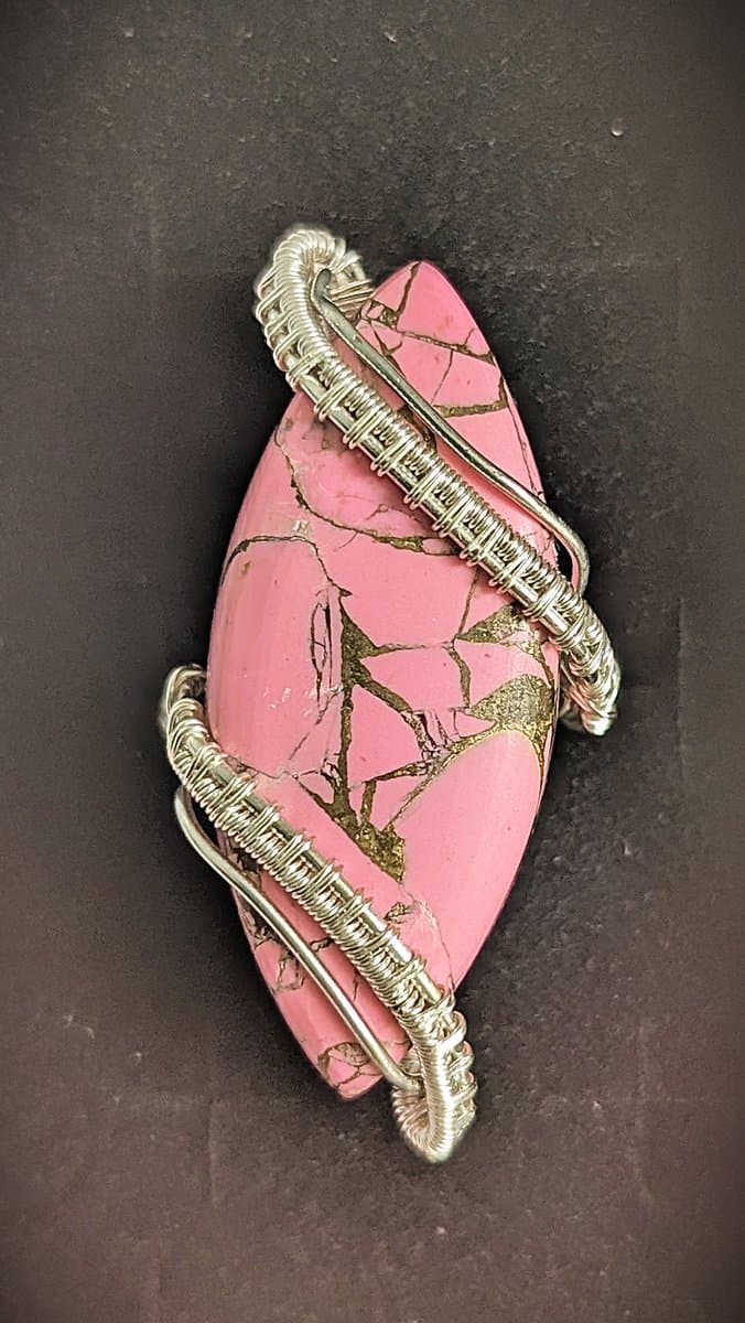 Turquoise Composite with Pink Dye ring - Chunky Pink Turquoise Composite Ring by Loutan Beauty