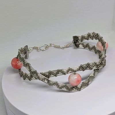 Stainless Steel and Silver Cuff Bracelet bracelet detail - view 7 of 9 by Loutan Beauty