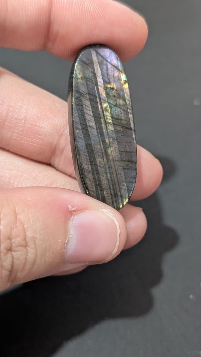 Rainbow Labradorite Cabochon stone detail - view 2 of 2 by Loutan Beauty