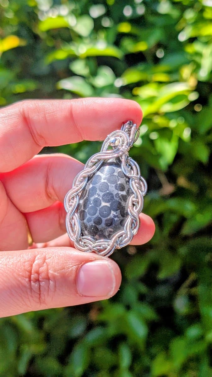 Black Oolite Pendant pendant detail - view 5 of 6 by Loutan Beauty