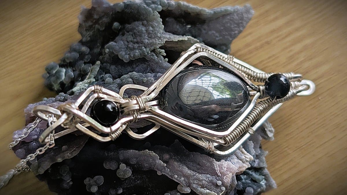 Bold Hematite and Black Onyx Pendant pendant detail - view 4 of 4 by Loutan Beauty