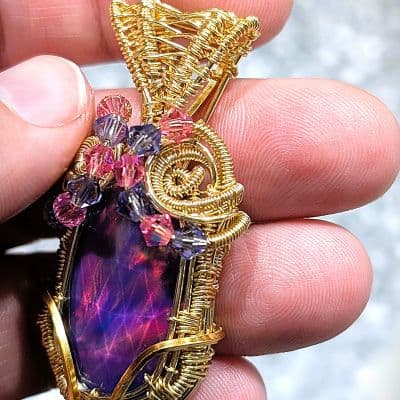 Opal and Crystal Pendant pendant detail - view 1 of 4 by Loutan Beauty