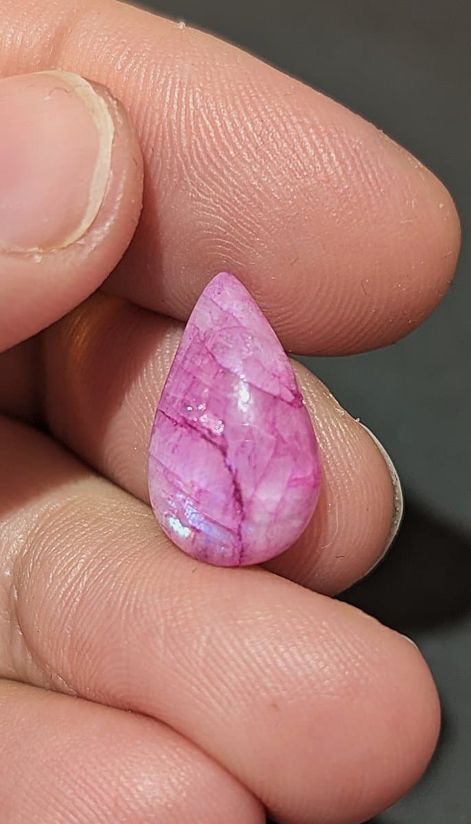 Pink Dyed Moonstone #6 stone detail - view 2 of 3 by Loutan Beauty