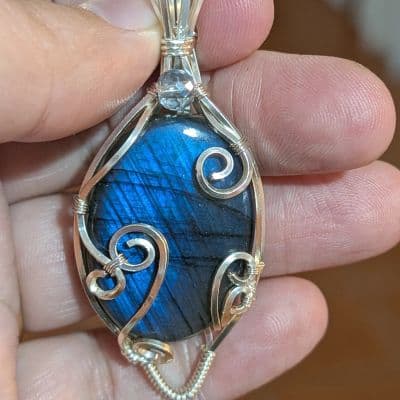 Blue Labradorite and Silver Pendant pendant detail - view 1 of 4 by Loutan Beauty