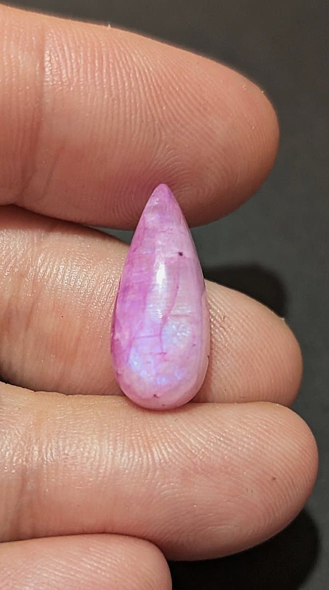 Pink Dyed Moonstone #1 stone detail - view 2 of 5 by Loutan Beauty
