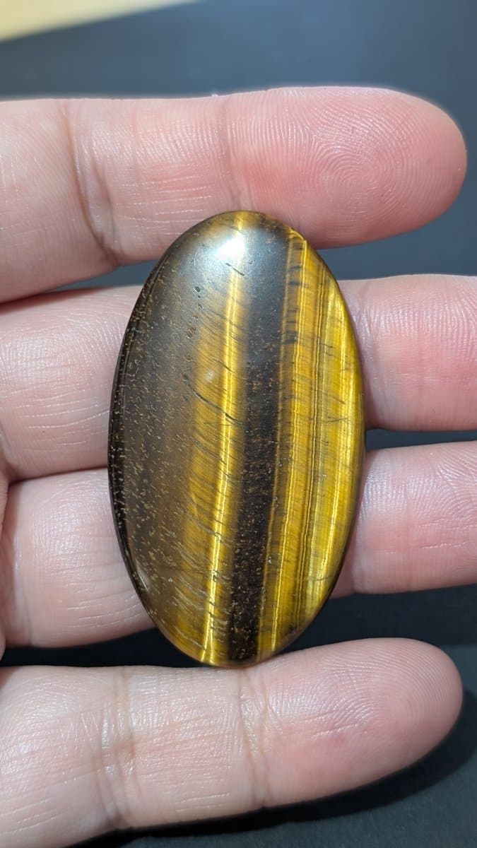 Tiger Eye Cabochon - Natural stone detail - view 2 of 2 by Loutan Beauty