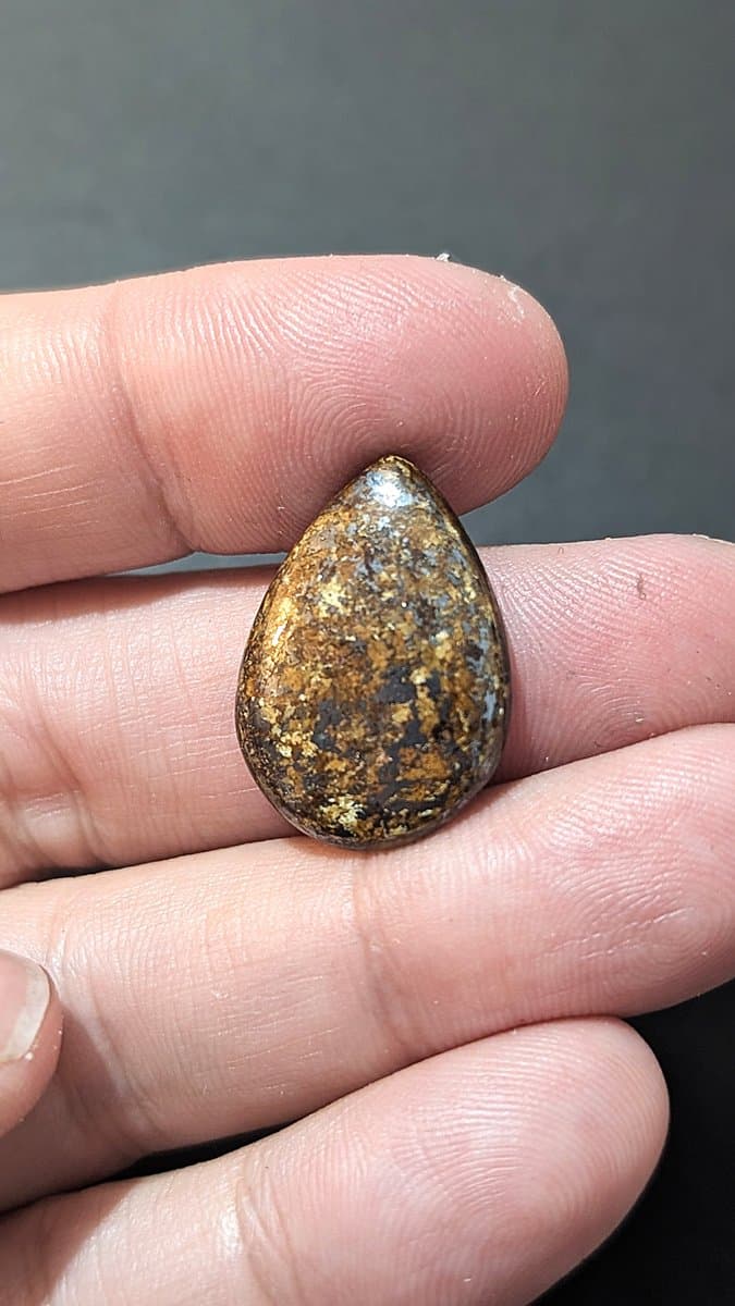 Gold Bronzite - Pear Shape stone detail - view 2 of 2 by Loutan Beauty