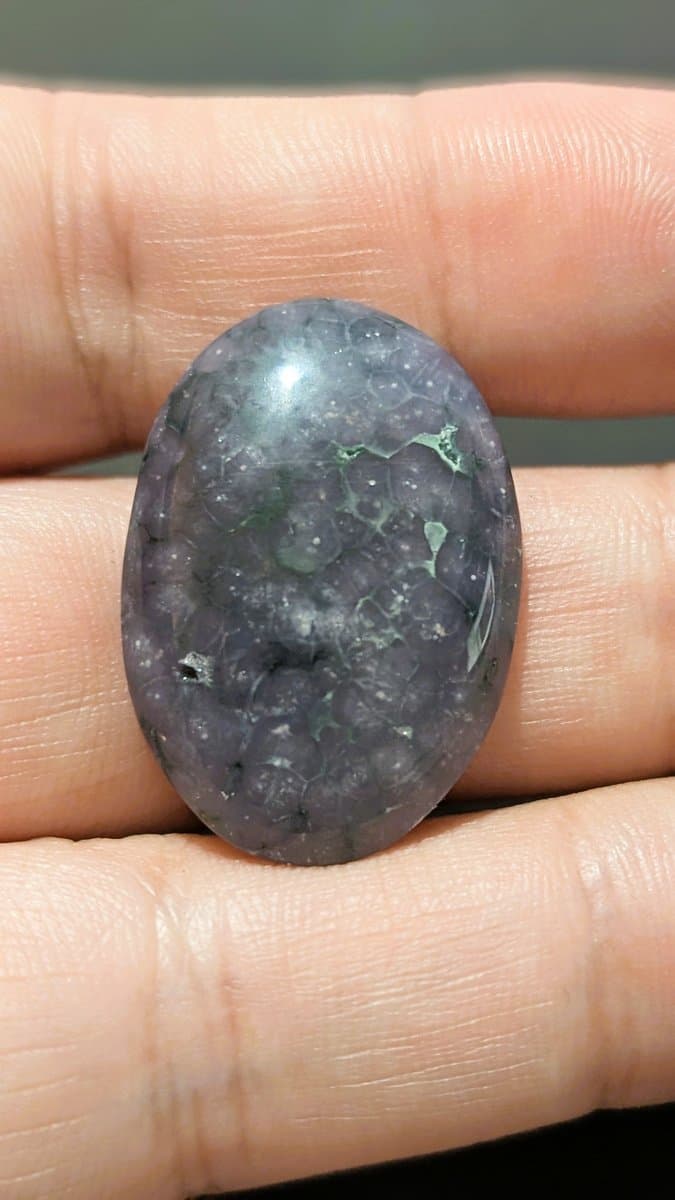 Grape Agate Cabochon stone detail - view 2 of 3 by Loutan Beauty
