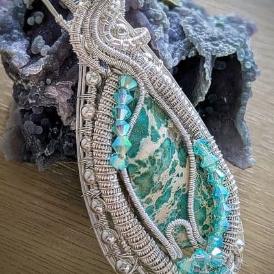 Amazonite and Teal Topaz Pendant pendant detail - view 2 of 4 by Loutan Beauty