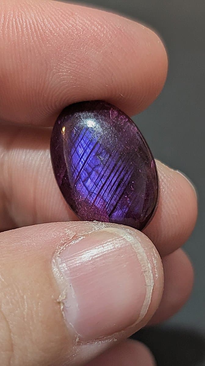 Purple Dyed Labradorite stone detail - view 3 of 3 by Loutan Beauty