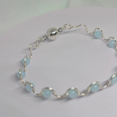 Dainty Bracelet - Pastel Blue bracelet detail - view 5 of 7 by Loutan Beauty