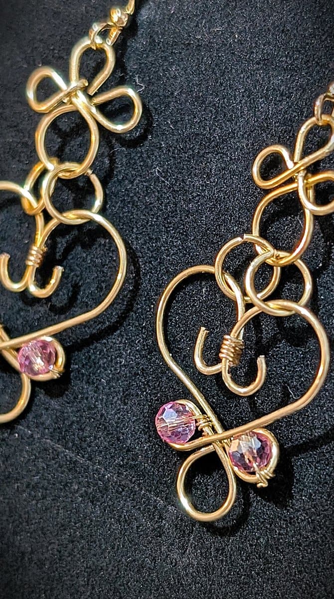 Small Heart Drop Earrings earrings detail - view 3 of 3 by Loutan Beauty