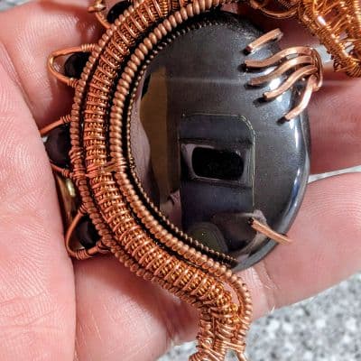 Dragon Pendant with Hematite Stone Egg pendant detail - view 2 of 4 by Loutan Beauty