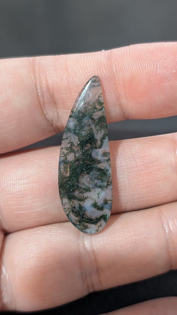 Scenic Moss Agate Pair stone detail - view 3 of 3 by Loutan Beauty