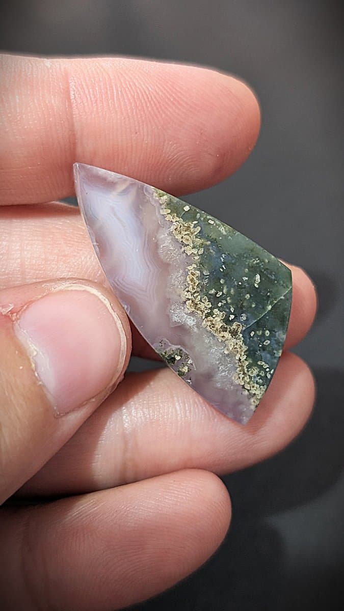 Purple Moss Agate Cabochon stone detail - view 2 of 2 by Loutan Beauty