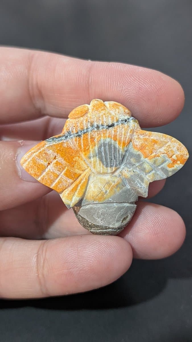 Hand Carved Bumblebee Jasper "Bees" stone detail - view 5 of 6 by Loutan Beauty