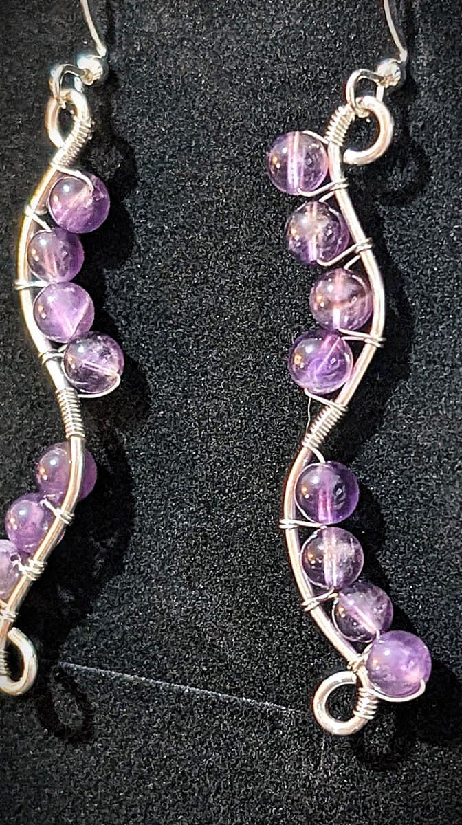 Valentines Curves Earrings - Amethyst earrings detail - view 3 of 3 by Loutan Beauty