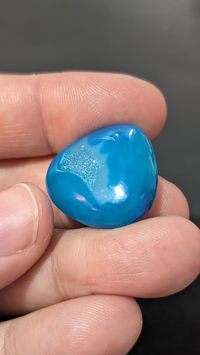 Blue Druzy Crystal Cabochon - Dark Blue stone detail - view 2 of 2 by Loutan Beauty