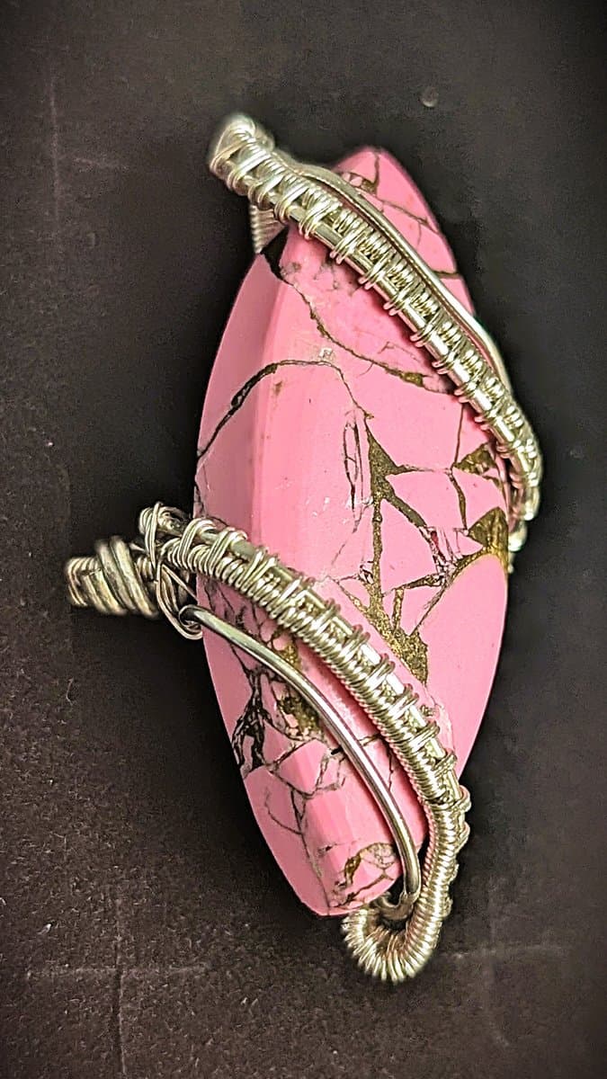 Chunky Pink Turquoise Composite Ring ring detail - view 3 of 5 by Loutan Beauty