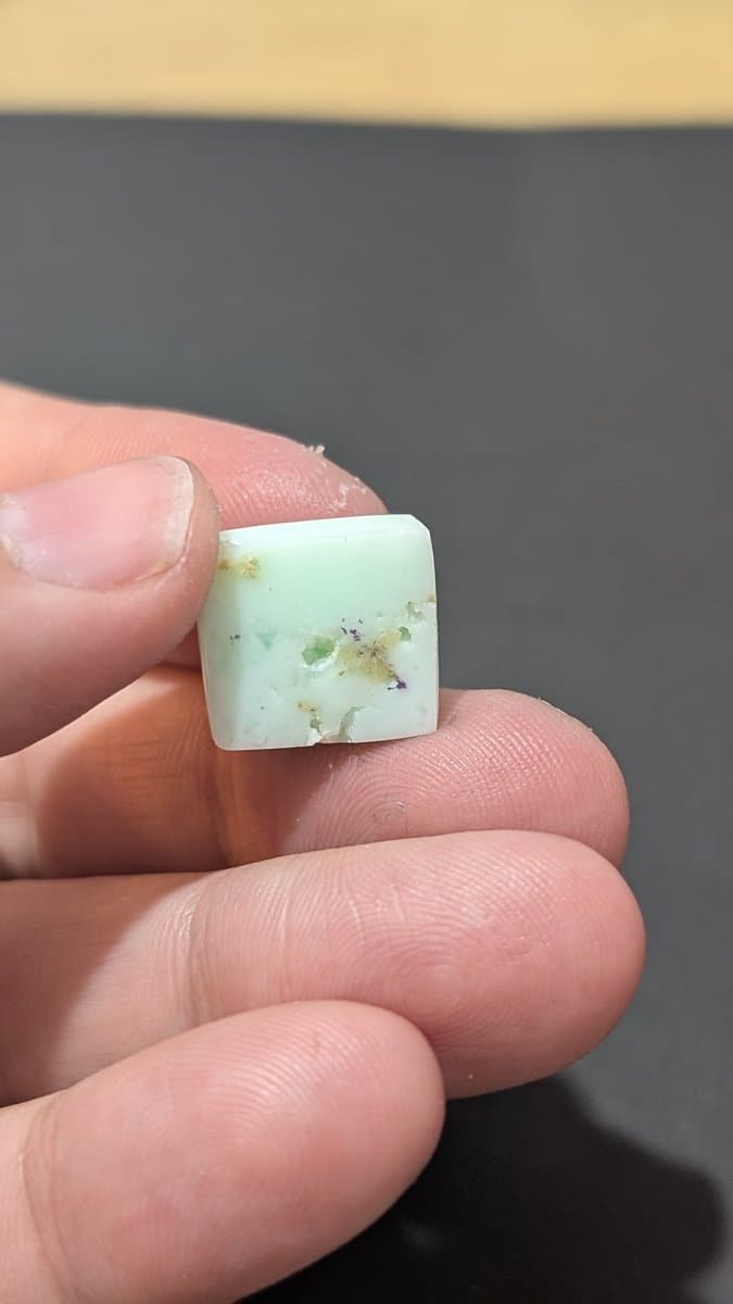 Chrysoprase Cabochon stone detail - view 6 of 6 by Loutan Beauty