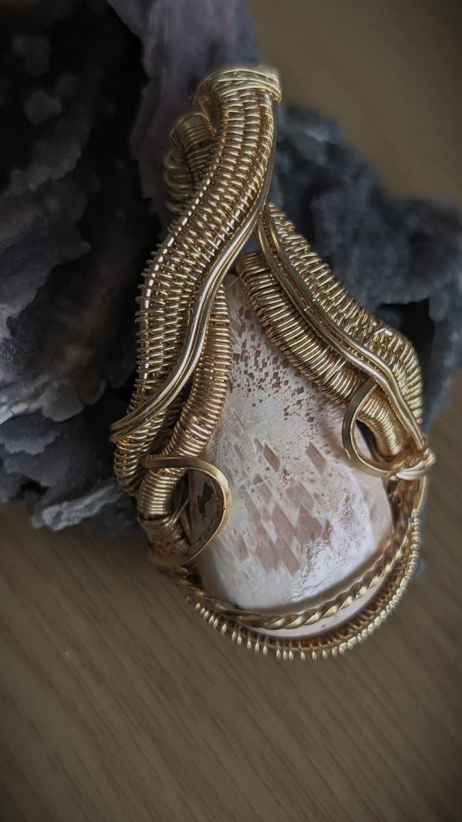 Pink Scolecite Pendant pendant detail - view 2 of 5 by Loutan Beauty