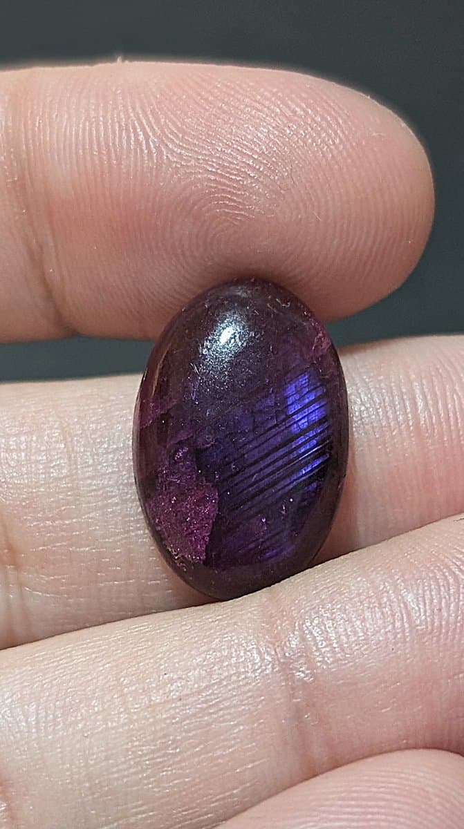 Purple Dyed Labradorite stone detail - view 2 of 3 by Loutan Beauty