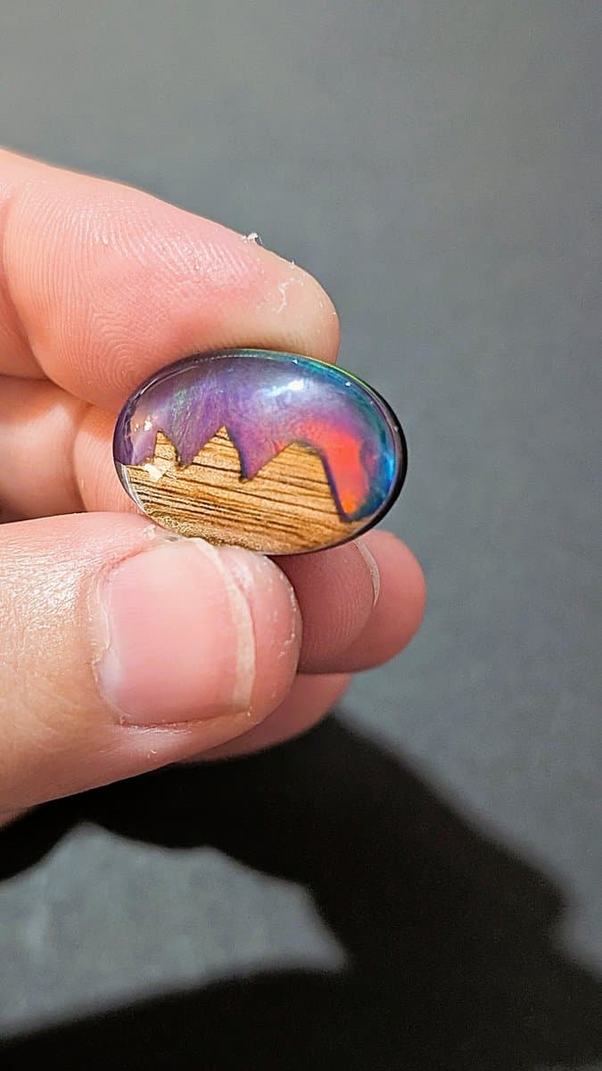 Lab Made Opal Triplet #3 stone detail - view 6 of 6 by Loutan Beauty