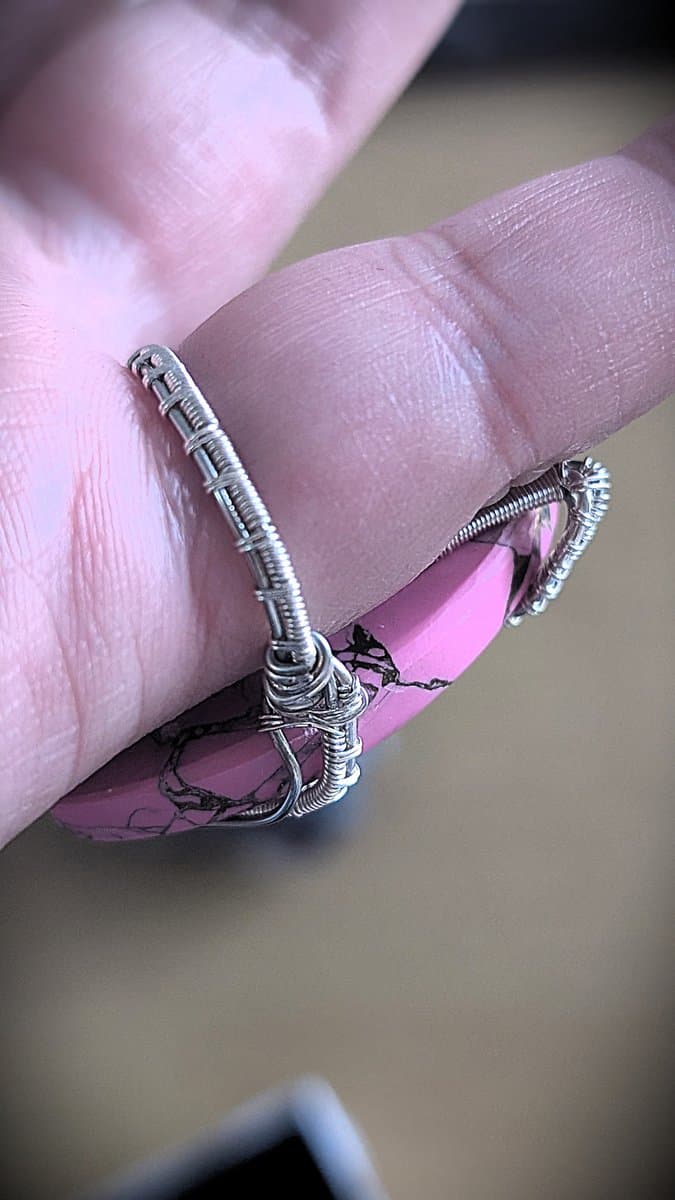 Chunky Pink Turquoise Composite Ring ring detail - view 5 of 5 by Loutan Beauty