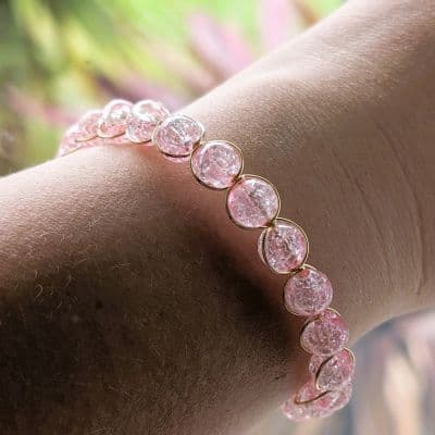 Rose Quartz Bracelet - Faux Beads bracelet detail - view 9 of 11 by Loutan Beauty