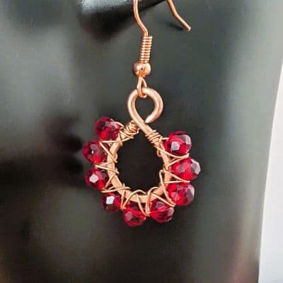 Copper Beaded Earrings - Handmade. Variety of colours available! earrings detail - view 2 of 10 by Loutan Beauty