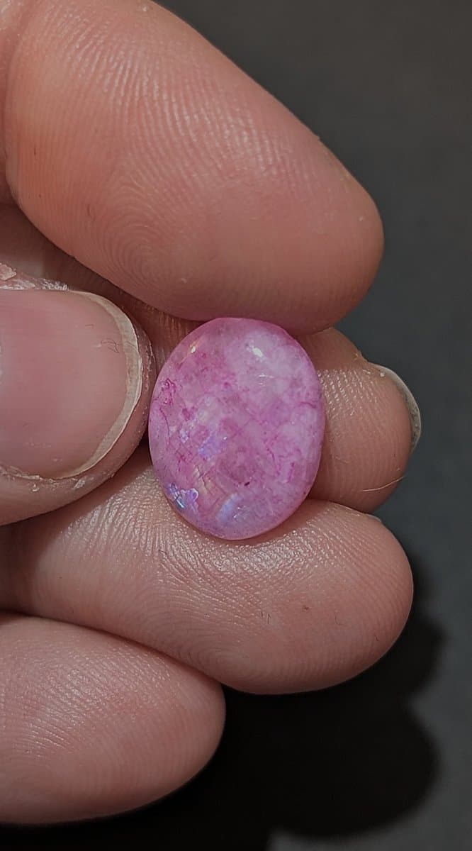 Pink Dyed Moonstone #4 stone detail - view 2 of 3 by Loutan Beauty