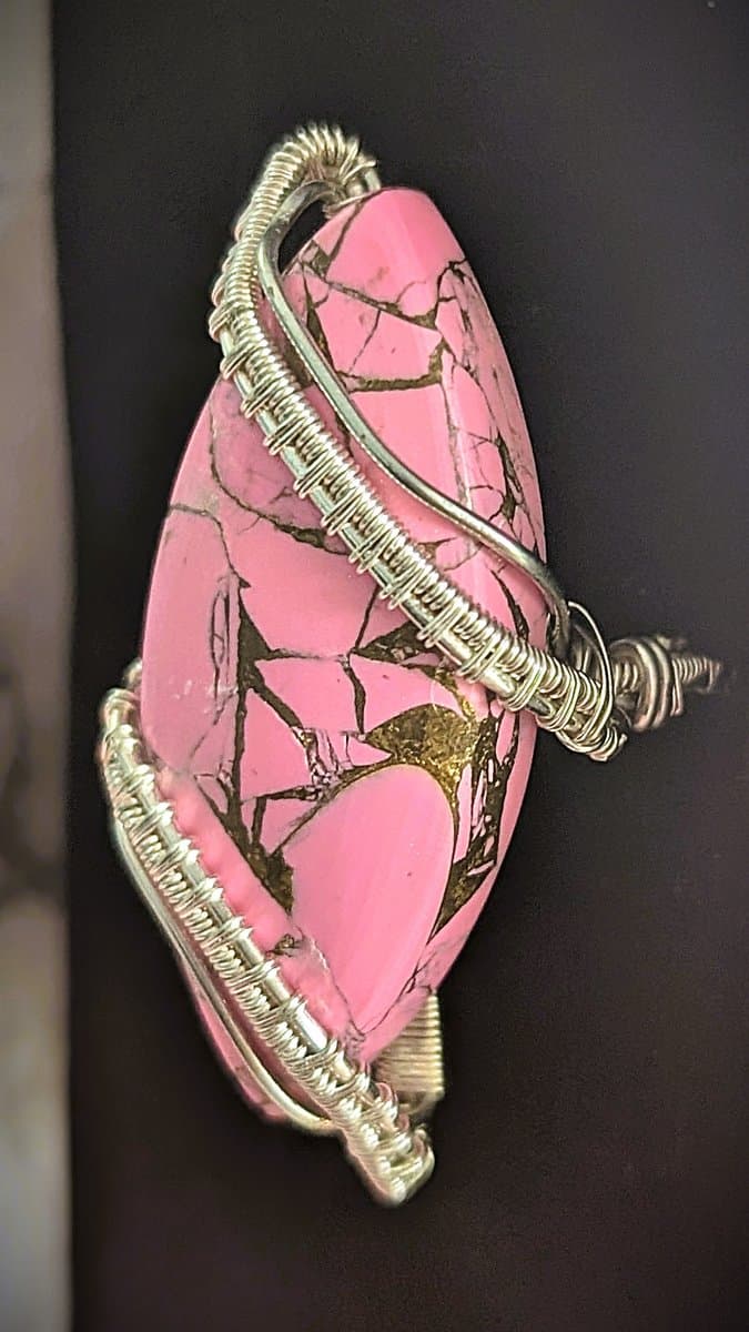 Chunky Pink Turquoise Composite Ring ring detail - view 2 of 5 by Loutan Beauty