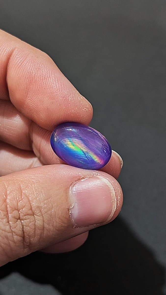 Aurora Fire Opal Doublet - Lab Made. stone detail - view 6 of 7 by Loutan Beauty