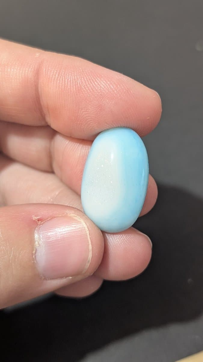 Blue Druzy Crystal Cabochon - Pastel Blue stone detail - view 3 of 3 by Loutan Beauty