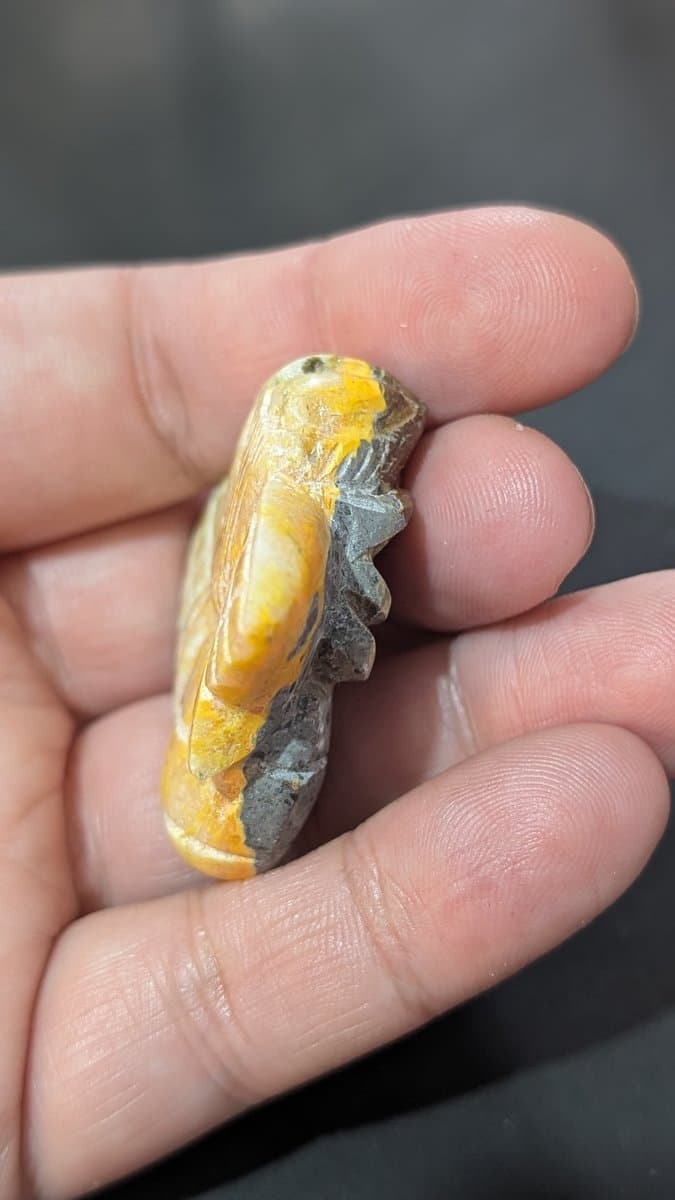 Hand Carved Bumblebee Jasper "Bees" stone detail - view 2 of 6 by Loutan Beauty