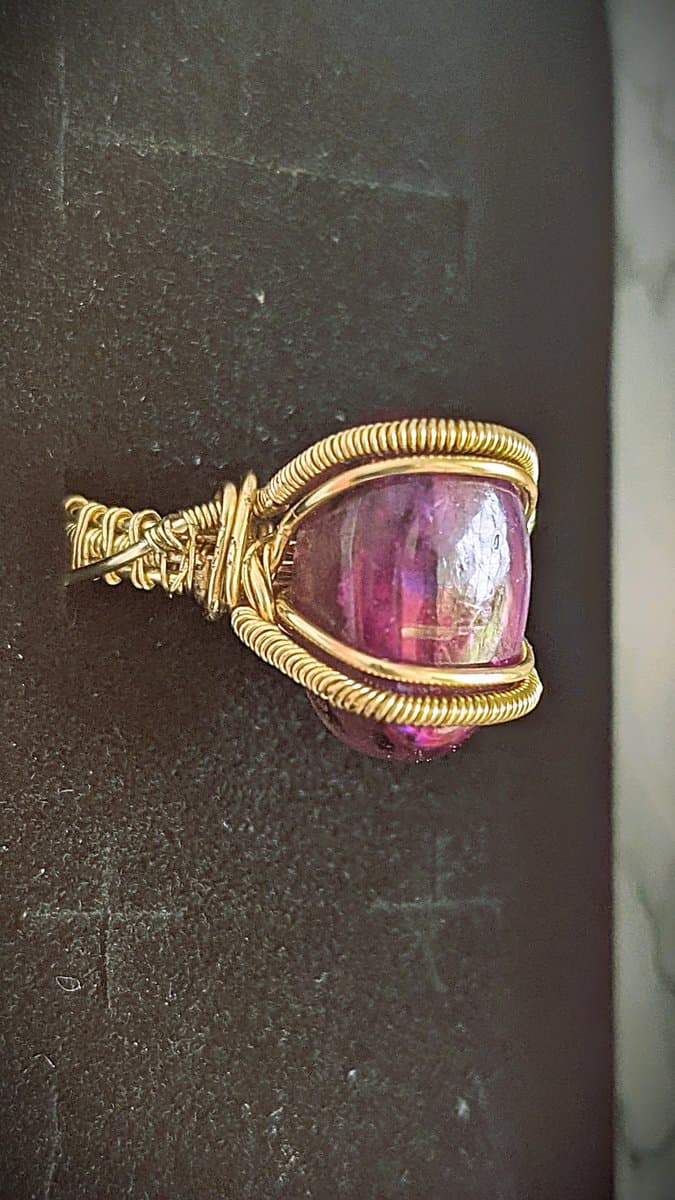 Purple Dyed Labradorite Ring ring detail - view 3 of 5 by Loutan Beauty