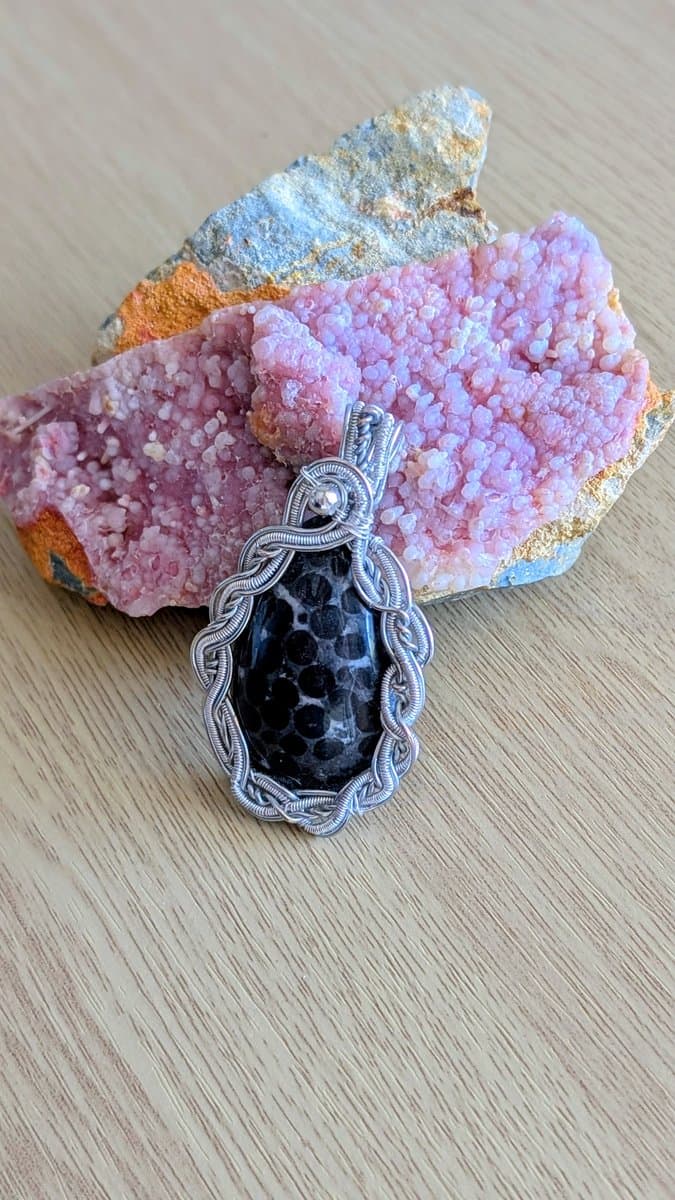 Black Oolite Pendant pendant detail - view 4 of 6 by Loutan Beauty