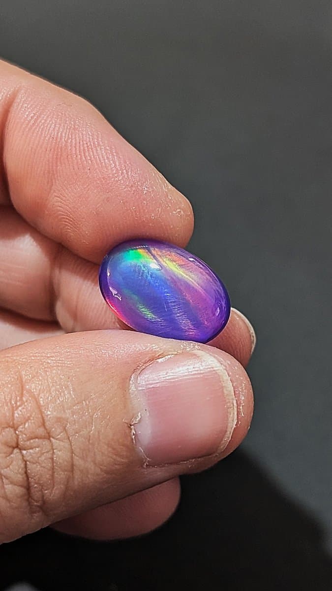 Natural aurora fire opal doublet - lab made. by Loutan Beauty