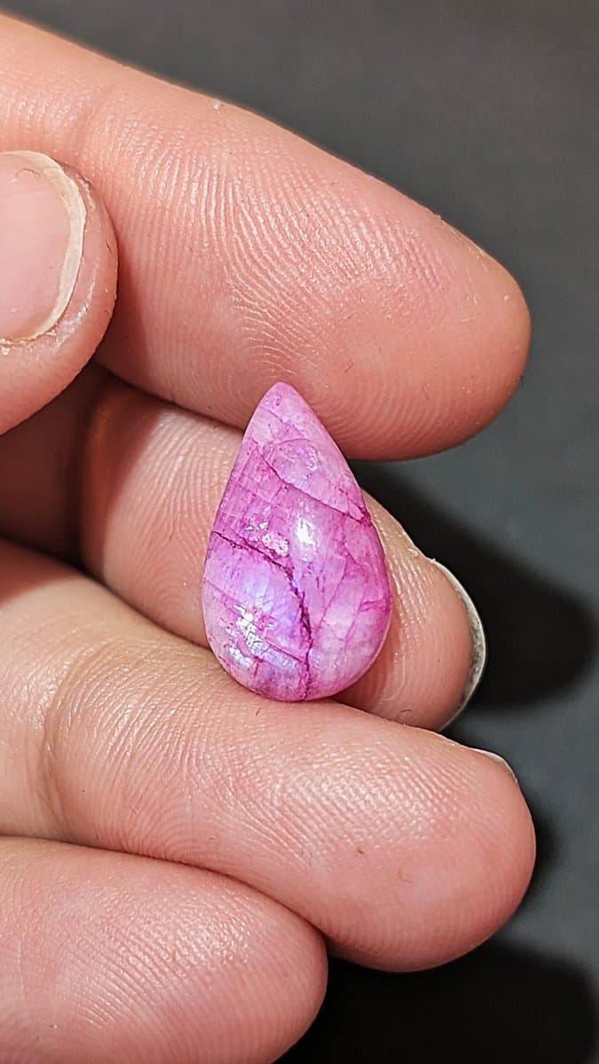 Pink Dyed Moonstone #6 stone detail - view 3 of 3 by Loutan Beauty